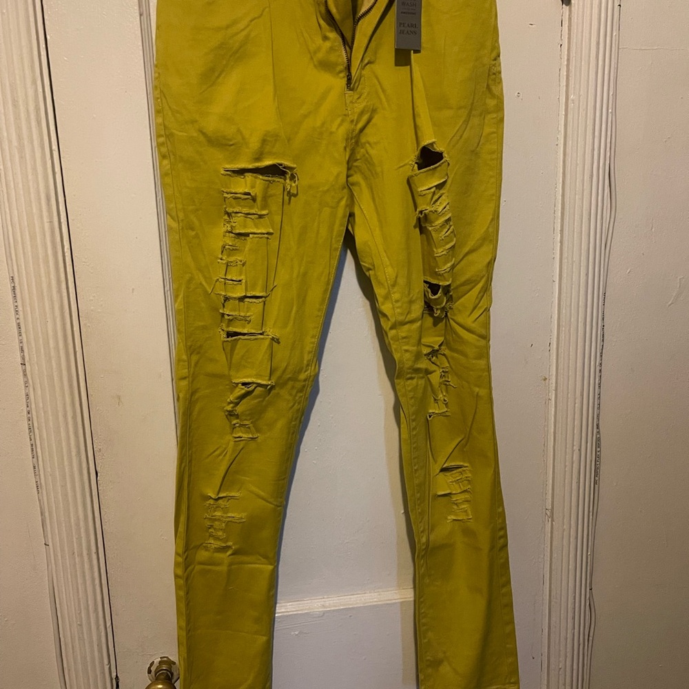 Pearl Jeans Distressed green Slim pants
